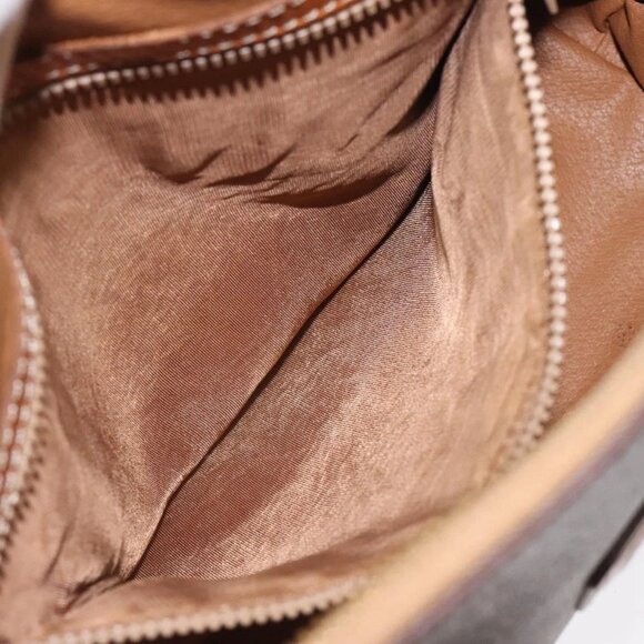 CELINE Macadam Canvas Hand Bag PVC Leather Brown Gold Auth - Picture 13 of 16